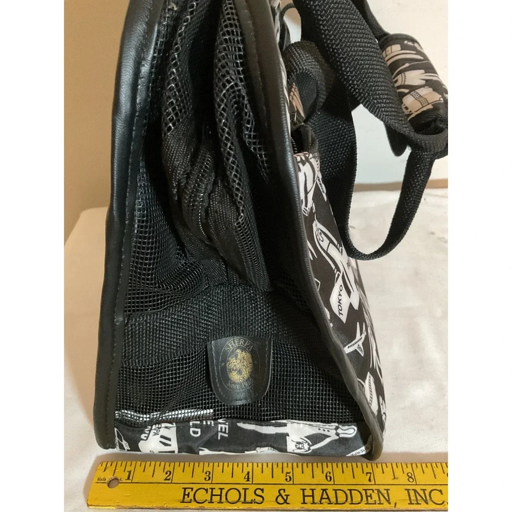 Sherpa Pet Carrier Travel the World Graphic Print Black‎ White Soft Sided Bag